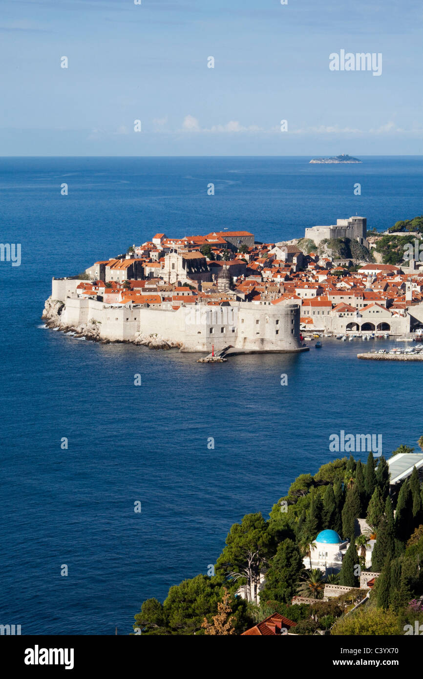 La Croatie, Europe, Dubrovnik, la vieille ville, le patrimoine culturel, les murs, les toits Banque D'Images
