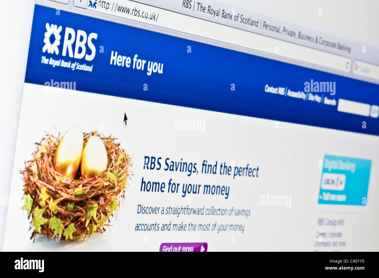 De près de l'logo RBS comme vu sur son site web. (Usage éditorial uniquement : -Print, télévision, e-book et le comité éditorial du site). Banque D'Images