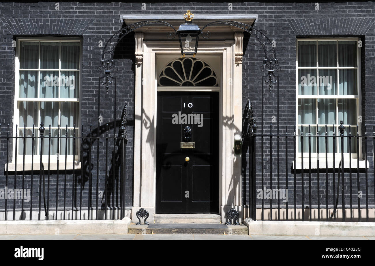 10 Downing Street à Londres, la résidence officielle du Premier Ministre de l'Angleterre. Banque D'Images