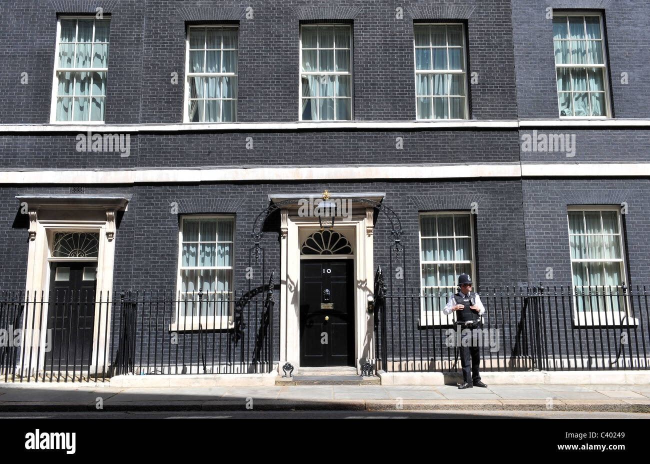 10 Downing Street à Londres, la résidence officielle du Premier Ministre de l'Angleterre. Banque D'Images
