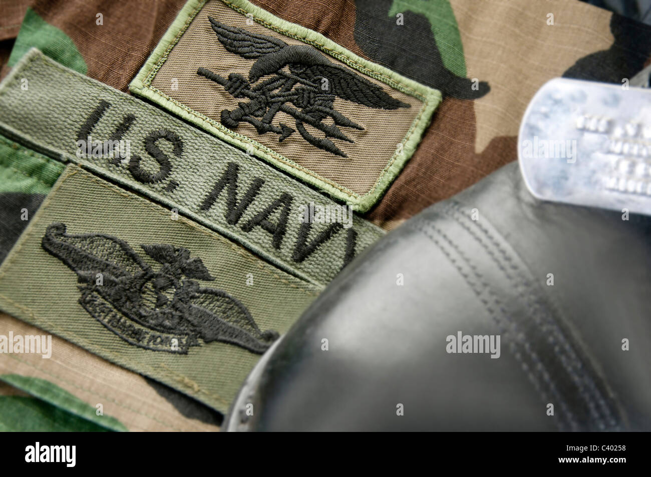Des correctifs uniforme U.S. Navy SEAL Banque D'Images