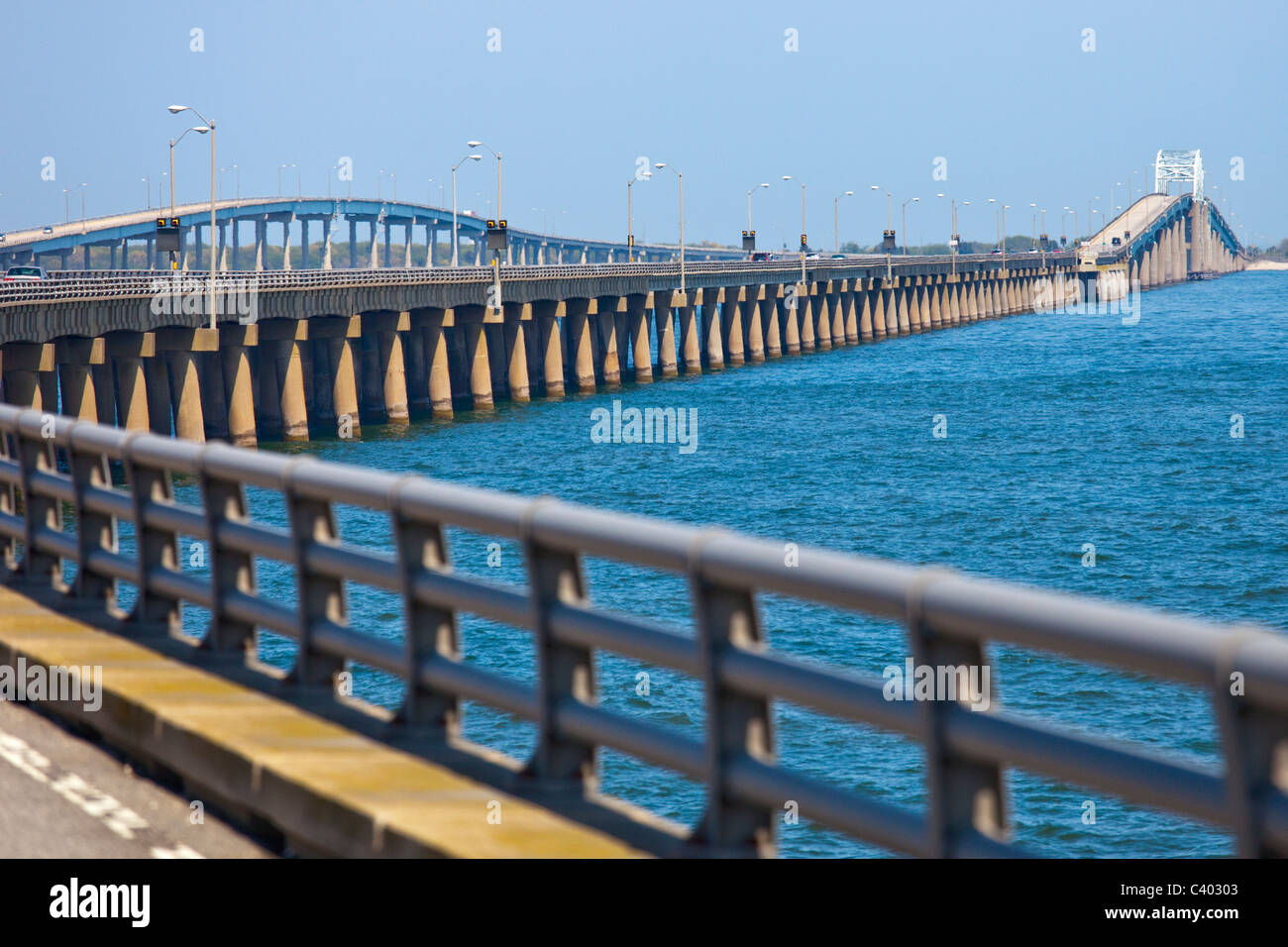 Pont et tunnel de la baie de Chesapeake, Virginia Banque D'Images
