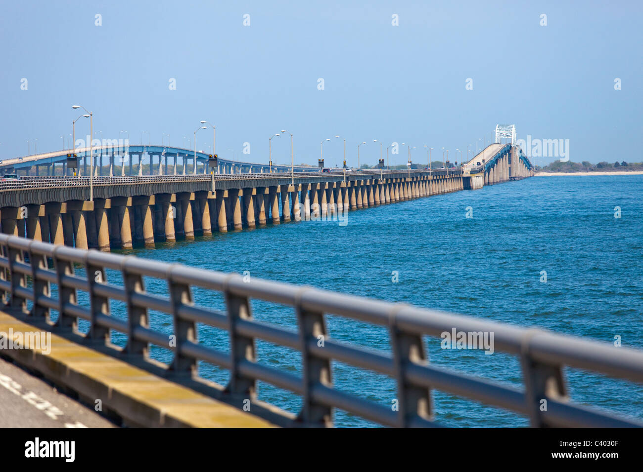 Pont et tunnel de la baie de Chesapeake, Virginia Banque D'Images