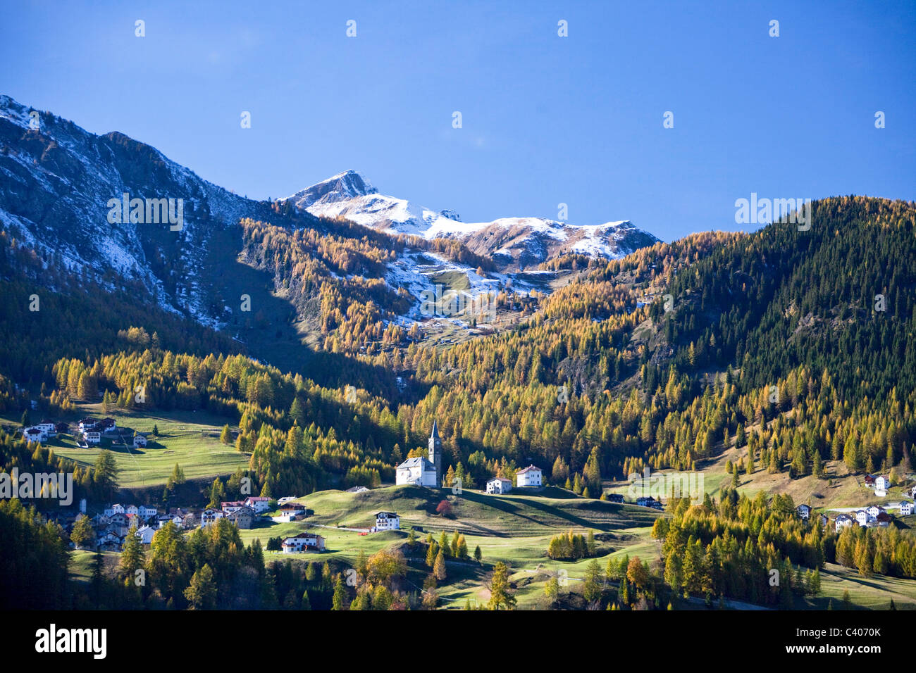 L'Italie, l'Europe, Dolomites, Alpes, montagnes, bois, forêt, automne, du patrimoine culturel mondial de l'UNESCO Banque D'Images