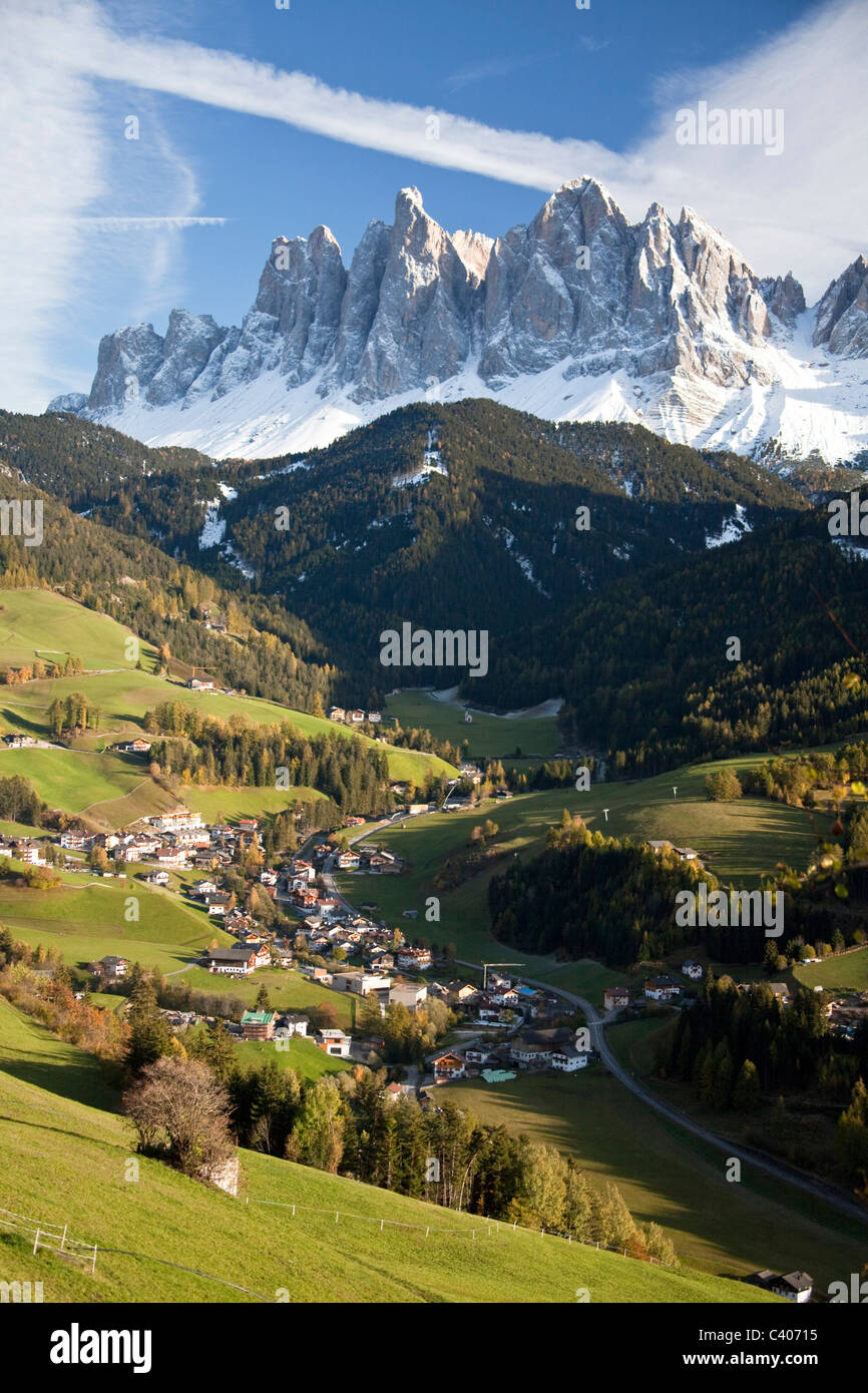 L'Italie, l'Europe, Dolomites, Alpes, l'UNESCO, patrimoine culturel mondial, fun, Villnoss, Banque D'Images