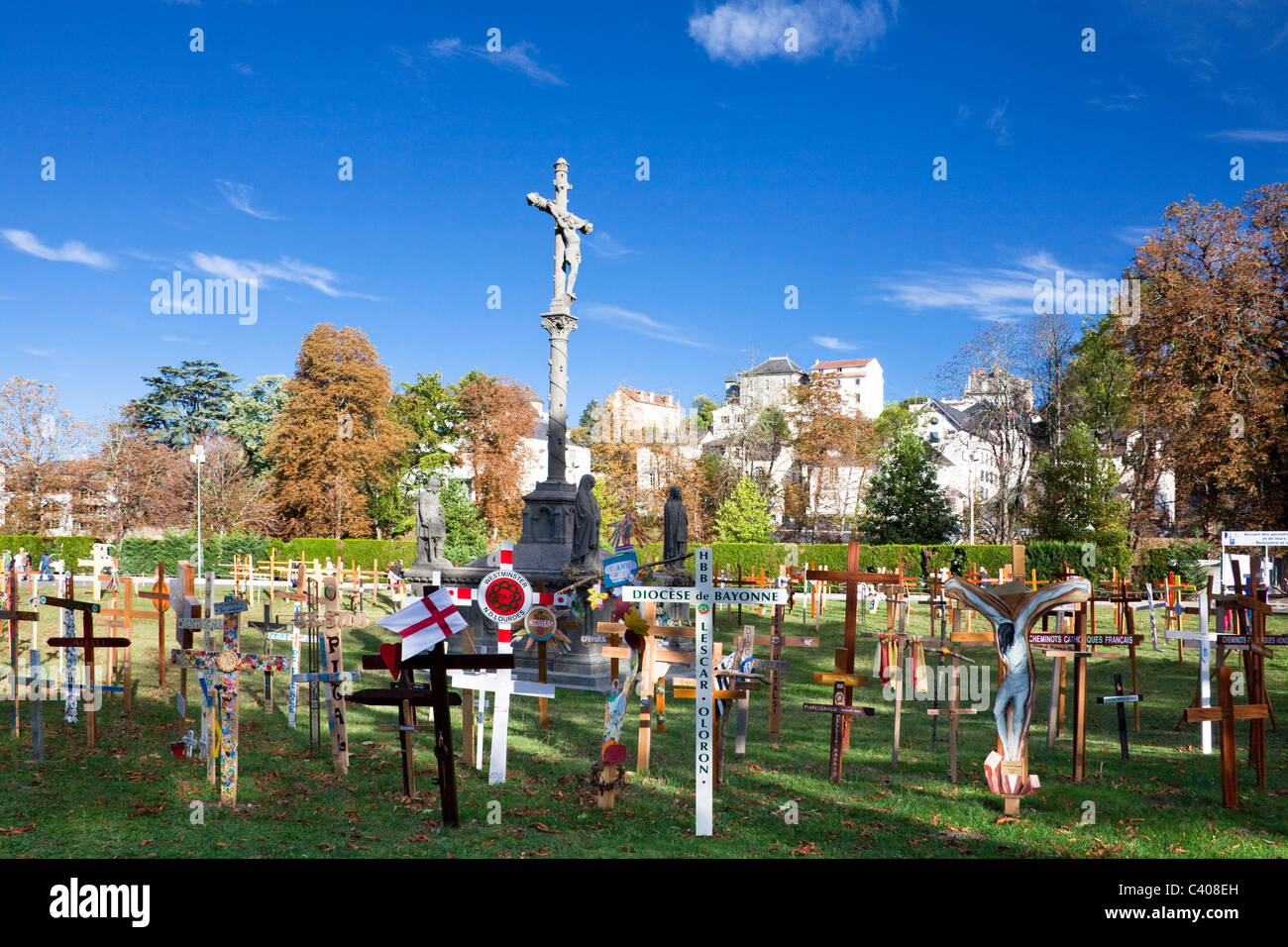 France, Europe, Lourdes, Pyrénées, lieu de pèlerinage, l'espoir, de miracle, croix, religion Banque D'Images