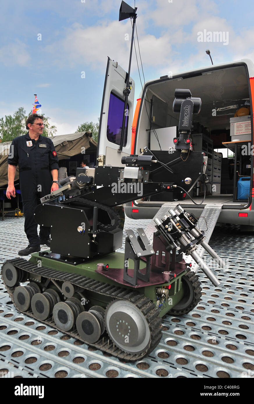 Robot de neutralisation de bombes DOVO unité de l'armée belge, Belgique Banque D'Images