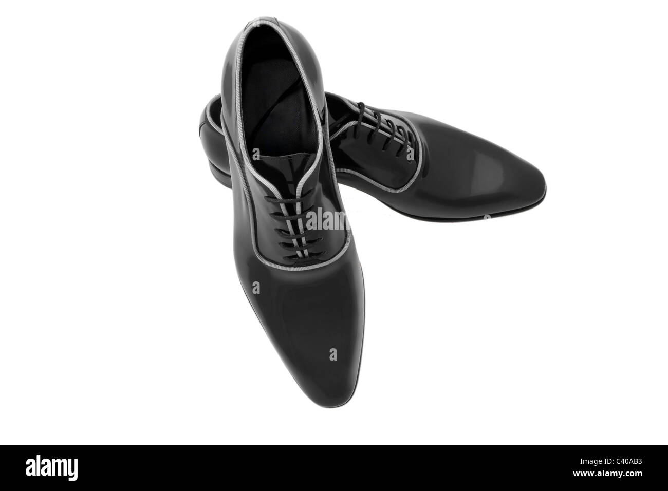 L'homme noir chaussures isolé sur fond blanc Banque D'Images