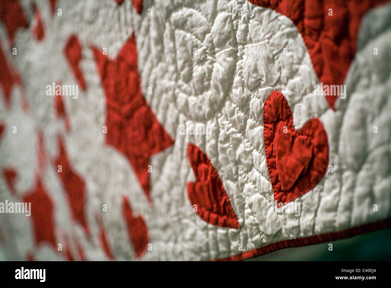 Le rouge et le blanc American Quilt Banque D'Images