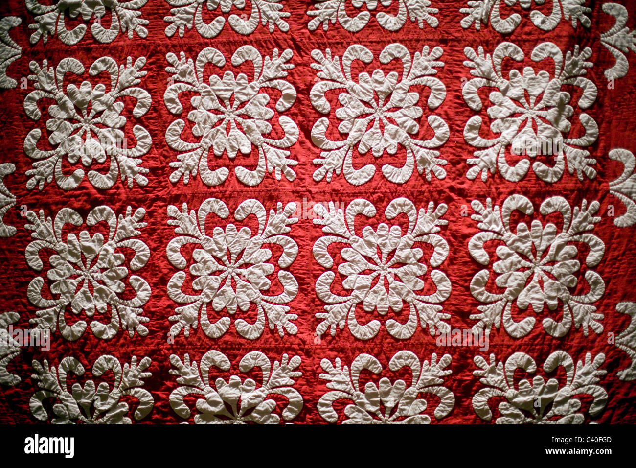 Le rouge et le blanc American Quilt Banque D'Images