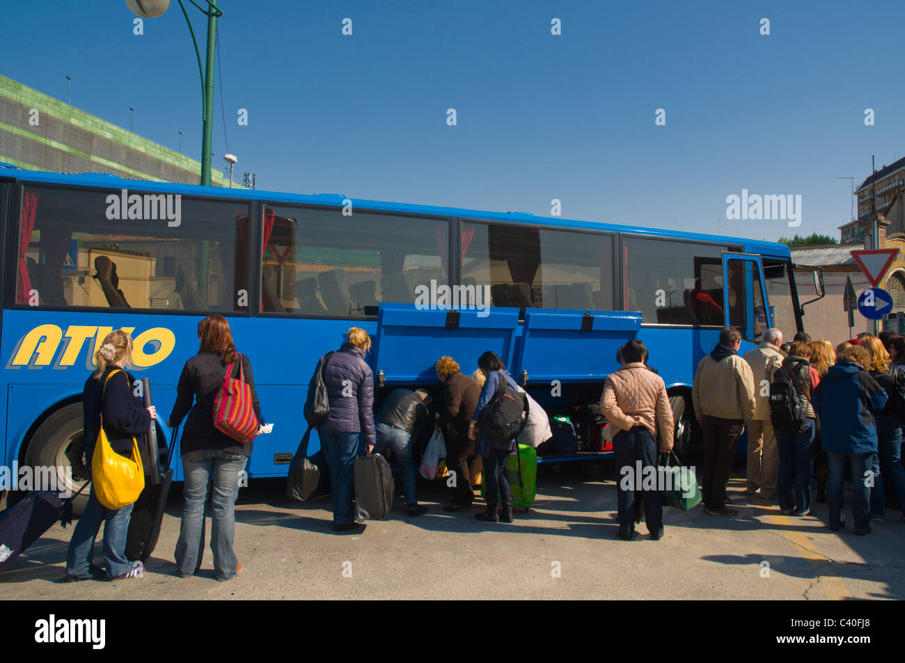 Bus de l'aéroport de Trévise à Mestre long distance bus station Venise Italie Europe Banque D'Images