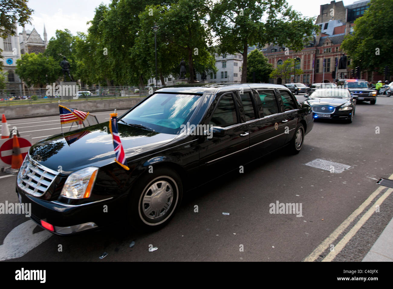 La visite d'État du président américain Barack Obama au Royaume-Uni est remplie par des célébrations, haute sécurité et des manifestations à Londres, le 24 mai 2011 Banque D'Images