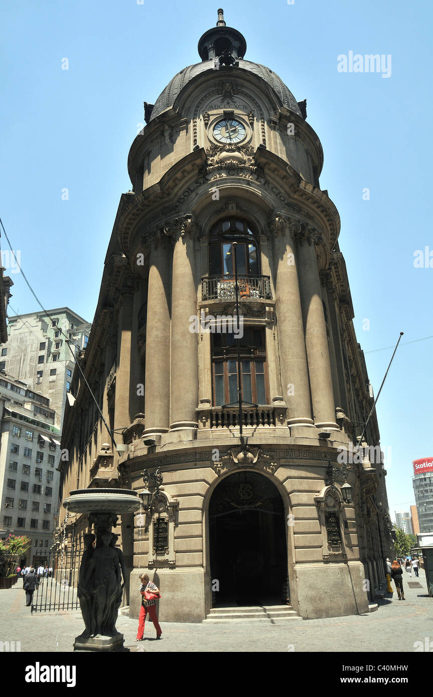 Bâtiment de la Bourse de Santiago du Chili Banque D'Images