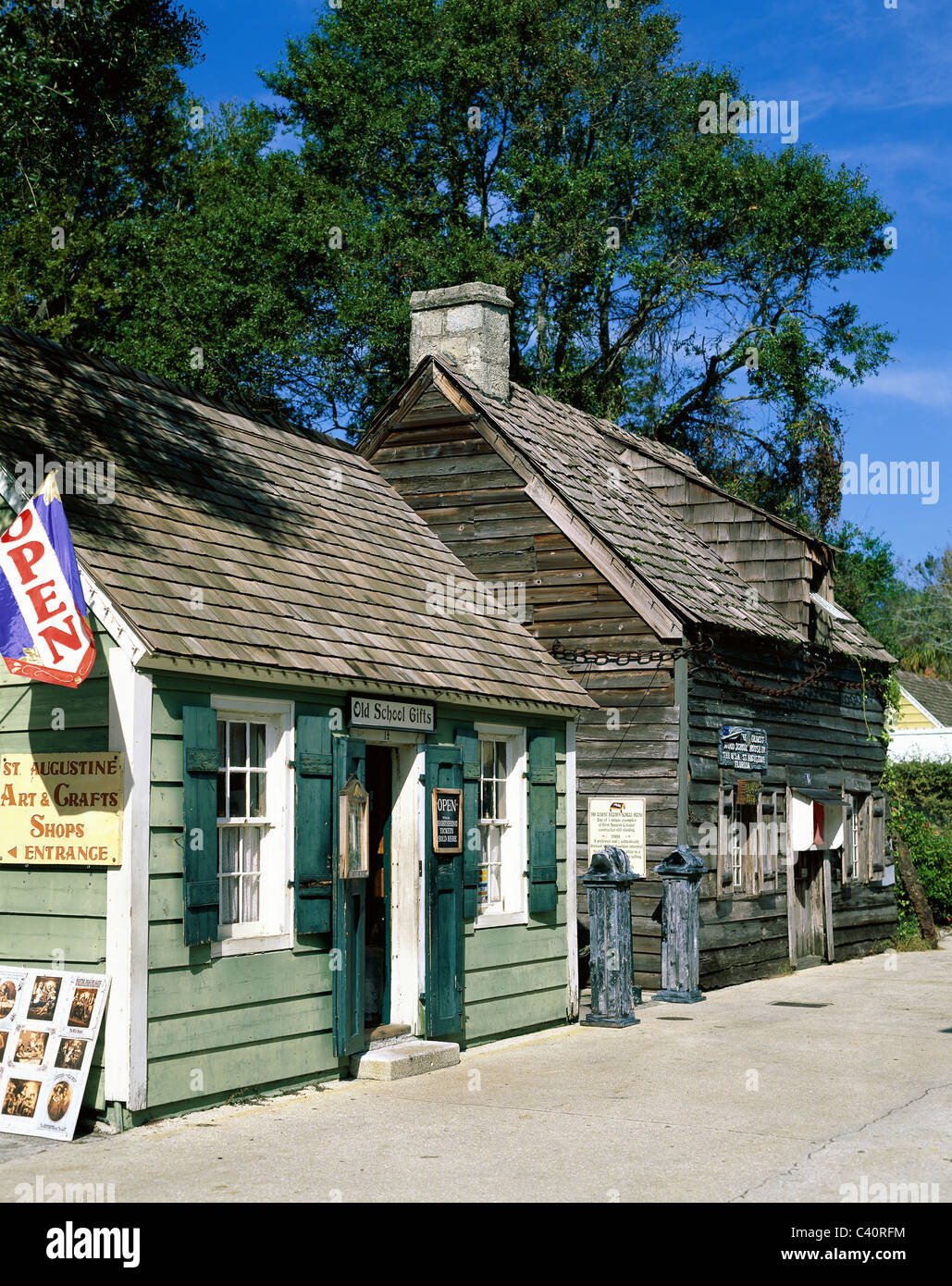 L'Amérique, l'Attraction, Augustine, Floride, l'éducation, de l'histoire, maison de vacances, monument, école, boutique, shopping, rue, tourisme, tr Banque D'Images