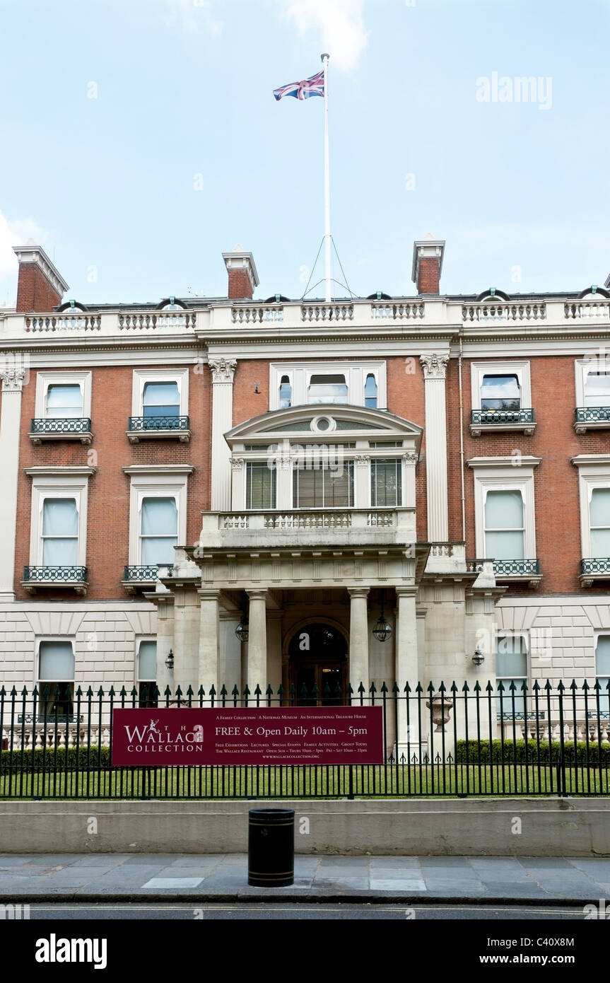 Wallace Collection Museum façade extérieure, entrée privée, quartier de Marylebone, Londres, Angleterre, Royaume-Uni, Europe, UNION EUROPÉENNE Banque D'Images