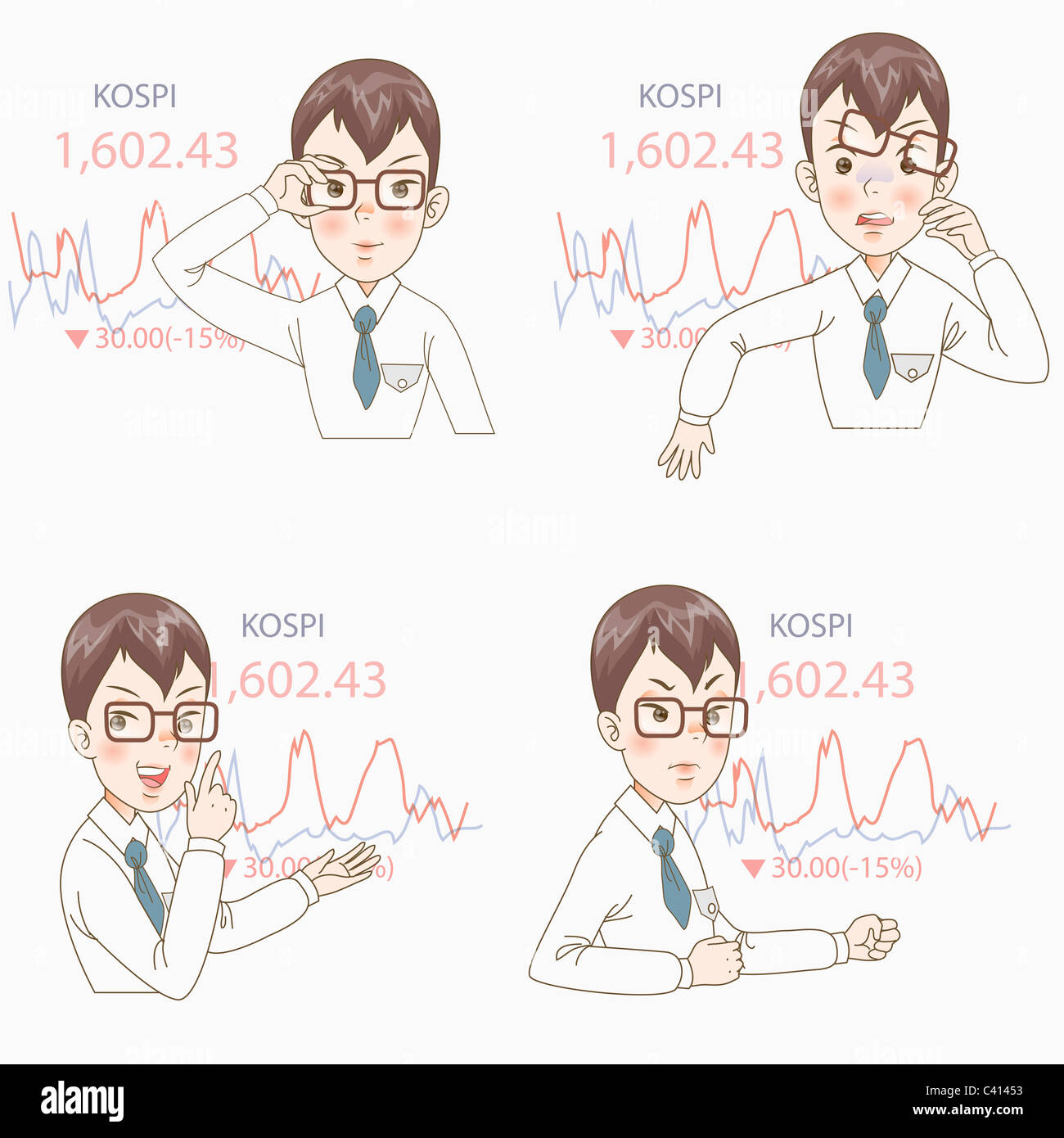 Différents types d'expressions de l'analyste Banque D'Images