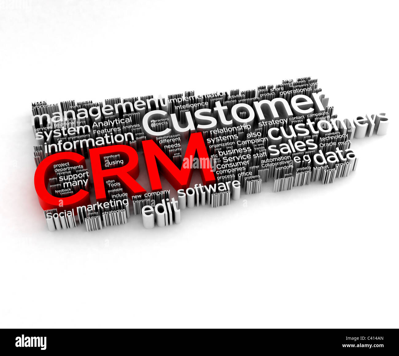 Immense groupe de termes connexes crm rassembler sur fond blanc Banque D'Images