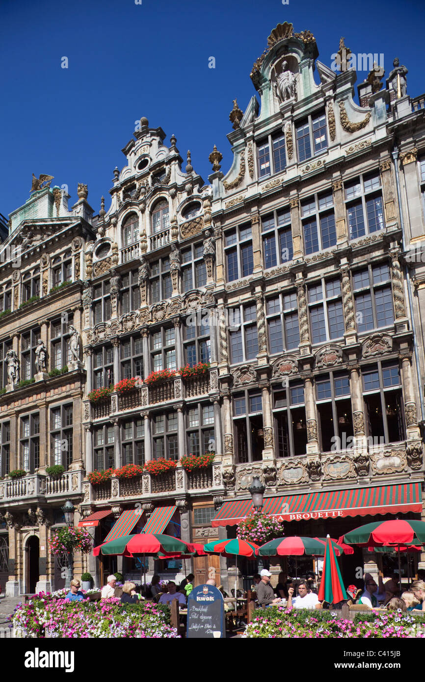 L'Europe, Belgique, Bruxelles, Bruxelles, Grand Place, Patrimoine Mondial de l'UNESCO, l'UNESCO, cafés, cafés, restaurant, restaurants, Banque D'Images