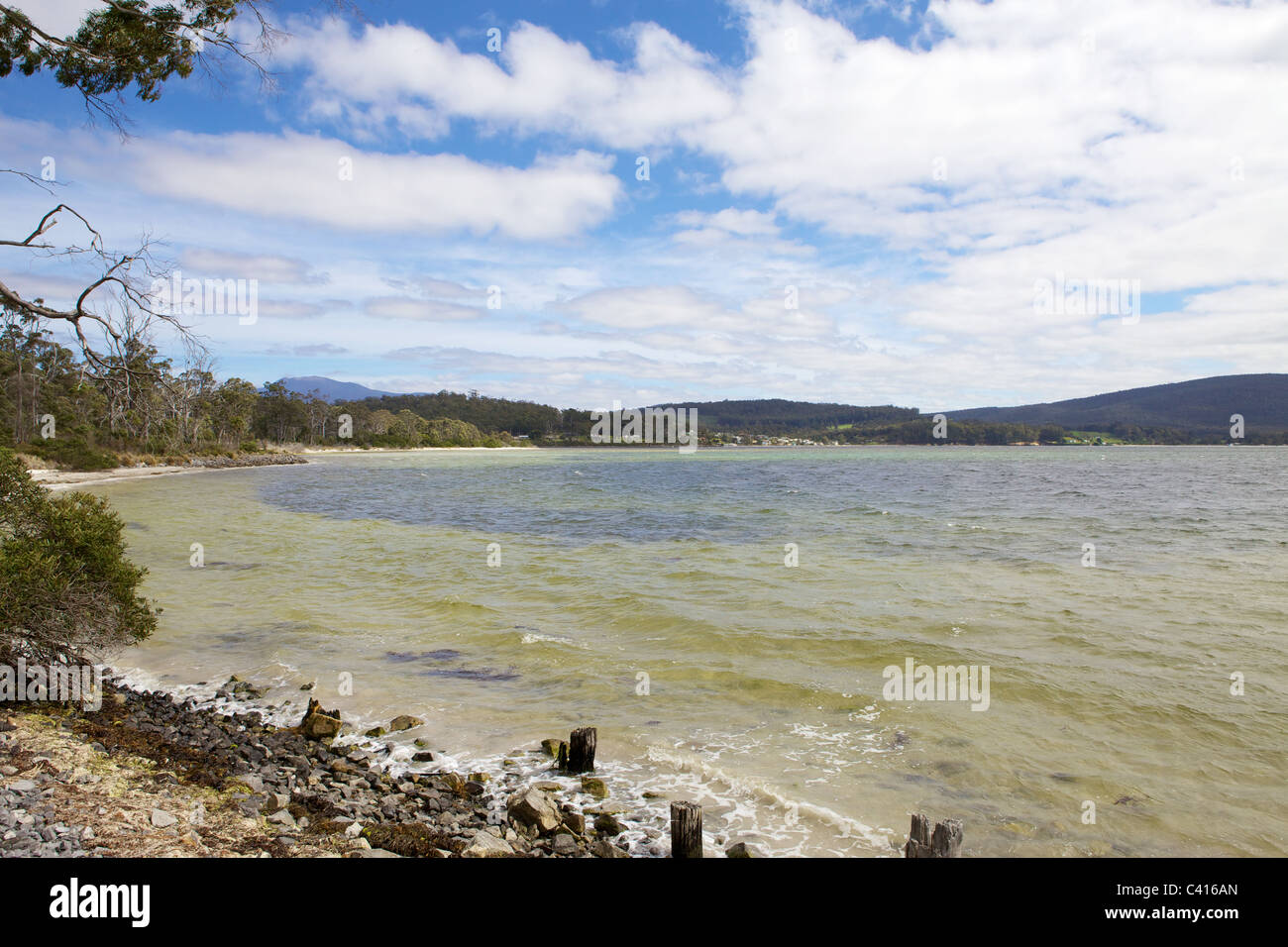 Chemin de fer de la baie de l'ida la Tasmanie, en Australie. Début de l'été, 2010 Banque D'Images