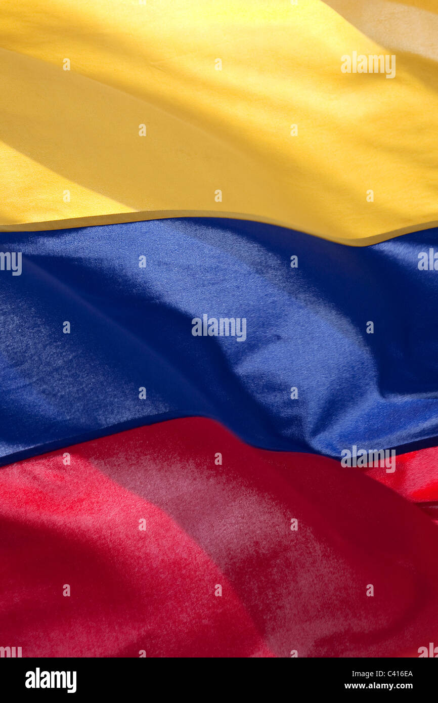 Full Frame photo du drapeau colombien Banque D'Images