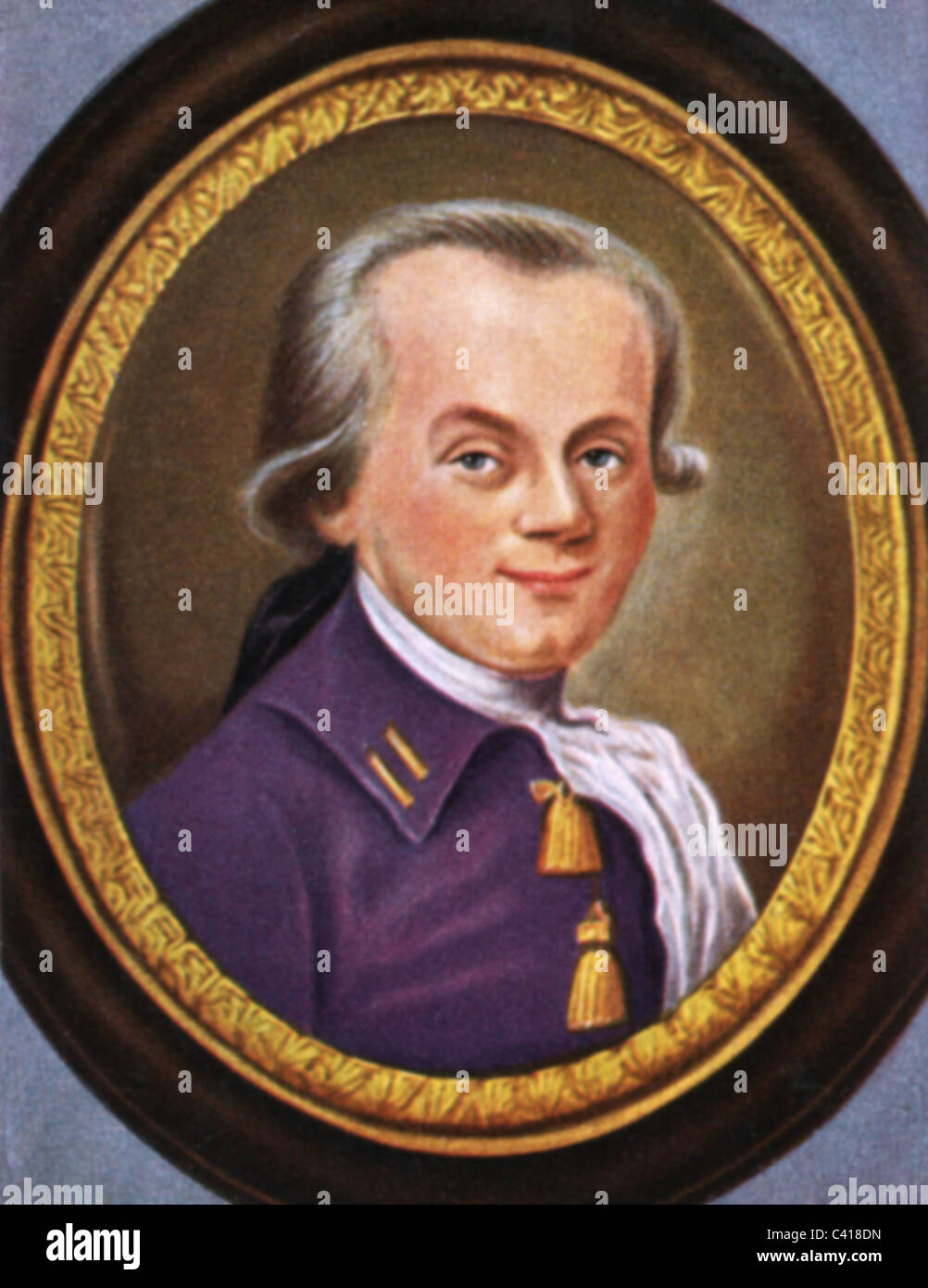 Robespierre, Maximilien de, 6.5.1758 - 28.7.1794, politicien français, portrait, imprimé après miniature contemporaine de Tache, carte à cigarettes, Allemagne, 1933, , Banque D'Images