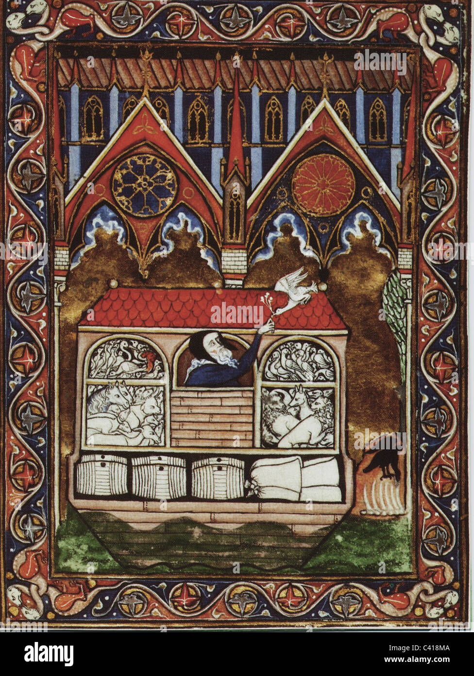 Religion, scènes bibliques, Arche de Noé, Noé envoie une colombe, illumination du Psalter de Saint Louis, 13ème siècle, Bibliothèque nationale de France, Paris, droits additionnels-Clearences-non disponible Banque D'Images Religion, scènes bibliques, Arche de Noé, Noé envoie une colombe, illumination du Psalter de Saint Louis, 13ème siècle, Bibliothèque nationale de France, Paris, droits additionnels-Clearences-non disponible Banque D'Images