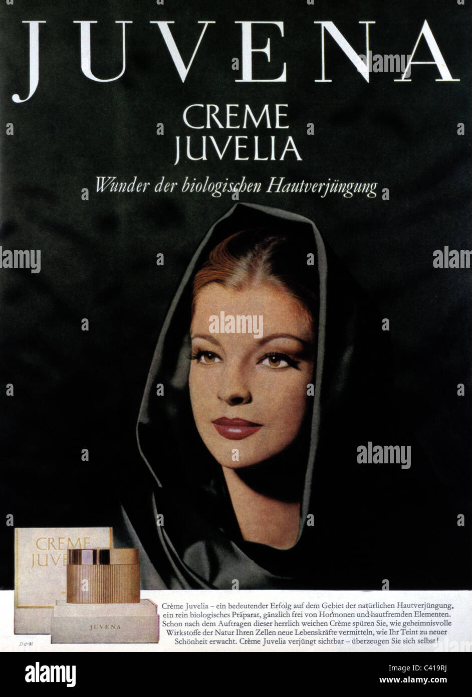 Publicité, cosmétiques, Juvena, crème, Juvelia, publicité, 1963, droits additionnels-Clearences-non disponible Banque D'Images