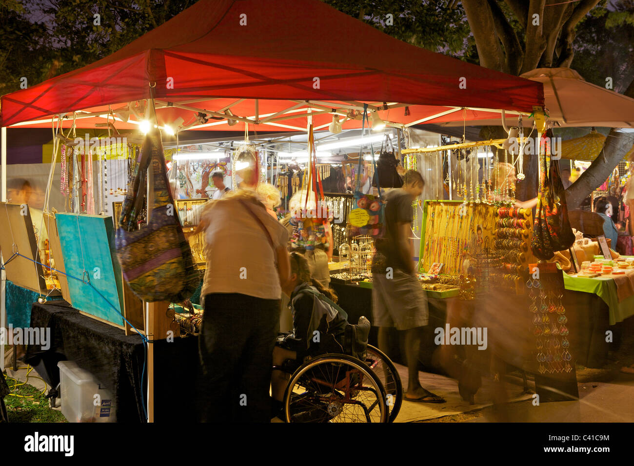 Coucher du soleil - Marché Mindil Darwin - Banque D'Images