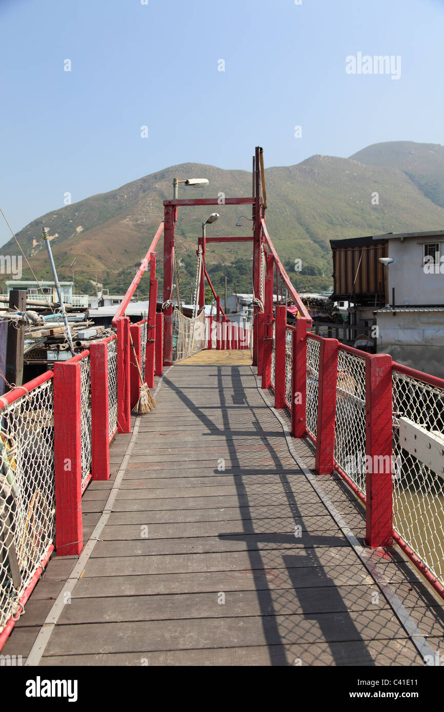Bien Ki Pont piétonnier, Tai O, village de pêcheurs, l'île de Lantau, Hong Kong, Chine, Asie Banque D'Images