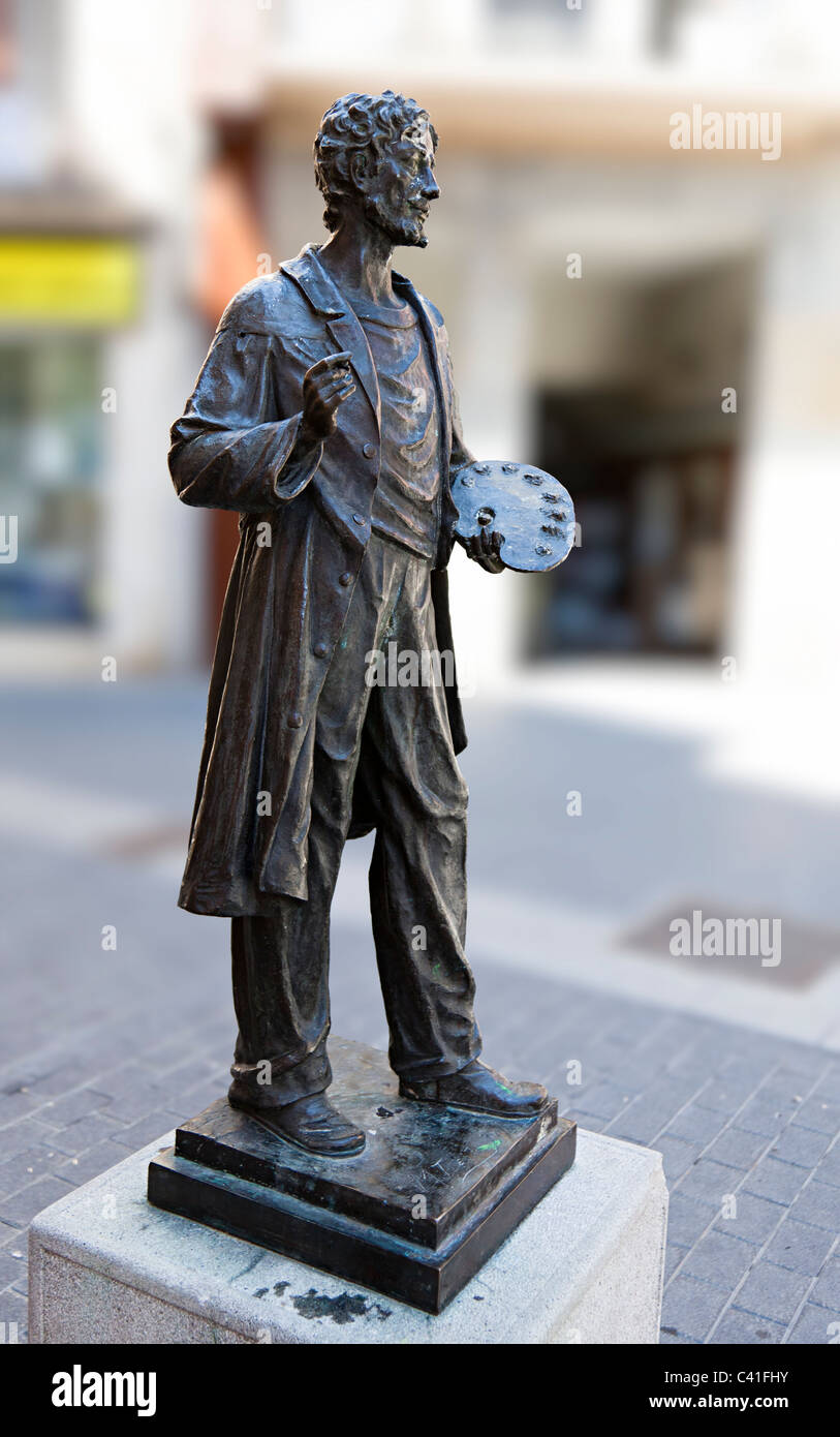 Statue de Manuel Traite Olot Garrotxa Catalogne Espagne Banque D'Images