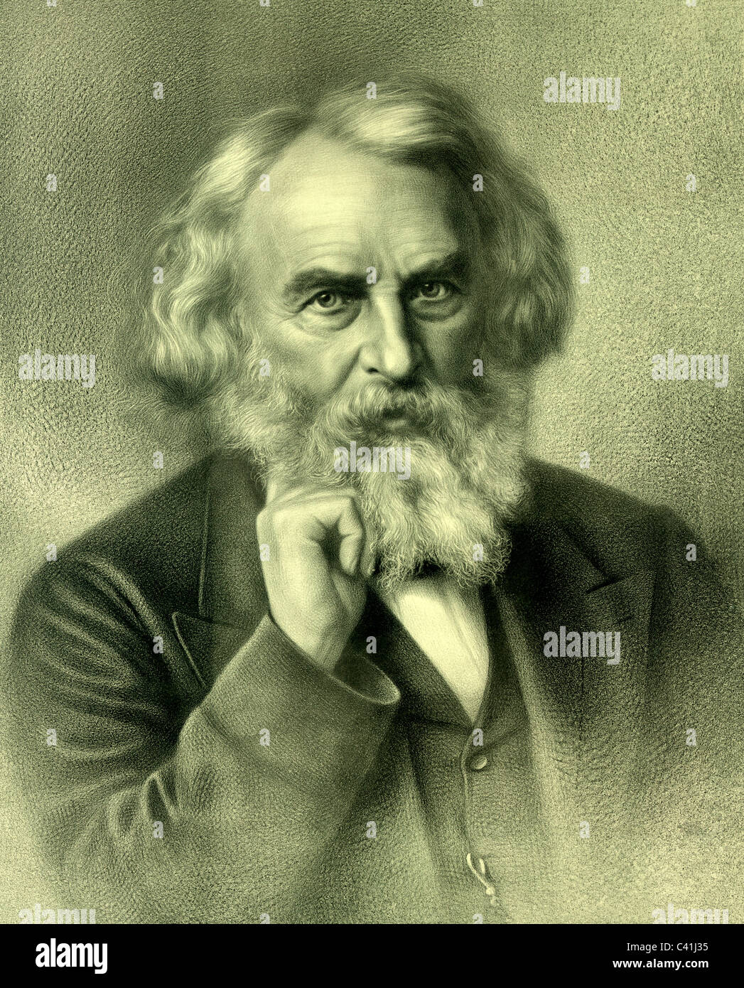 Henry Wadsworth Longfellow - poète et éducateur - circa 1880 Banque D'Images