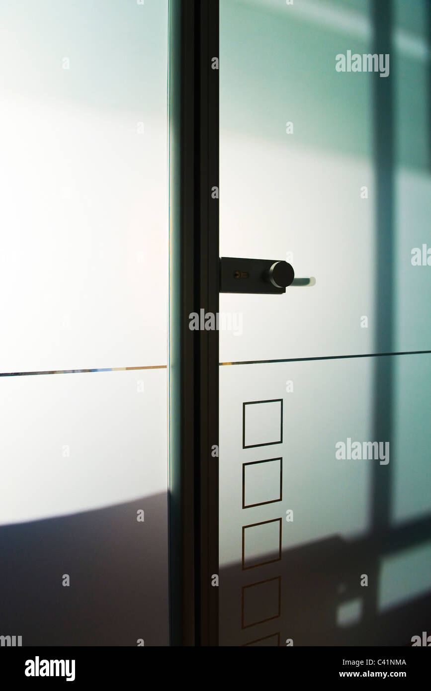 Porte en verre in office Banque D'Images