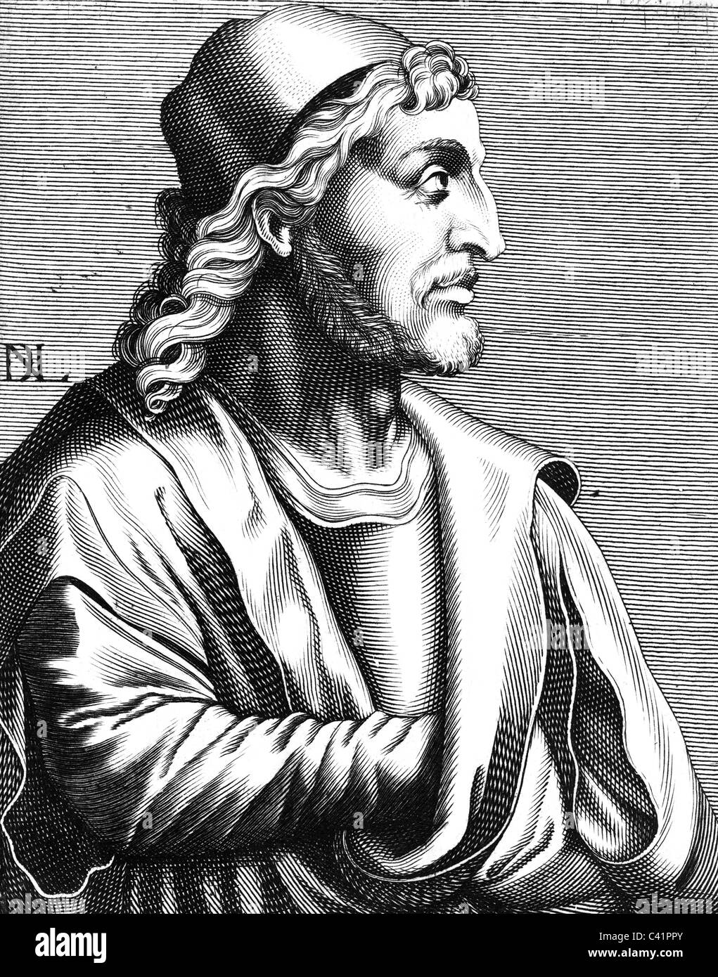 Martini, Simone, 1284 - 1344, peintre italien, demi-longueur, gravure sur cuivre par Nicolas de Larmessin (1640-1725), auteur de l'artiste n'a pas à être effacée Banque D'Images