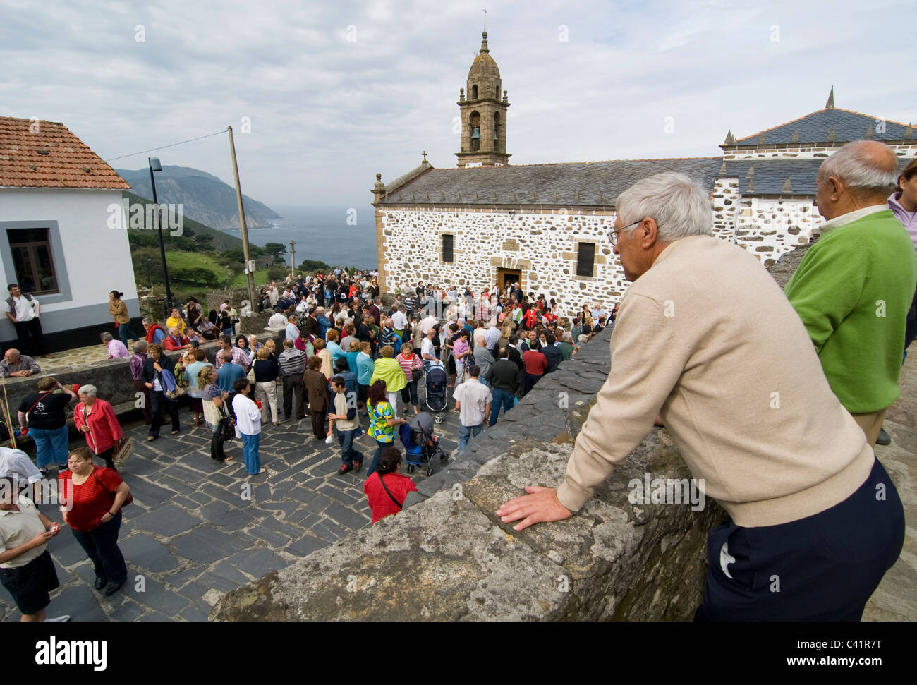 Église de San Andrés de Teixido, sanctuaire des reliques de saint André, le nord-ouest, la Galice, Espagne Banque D'Images