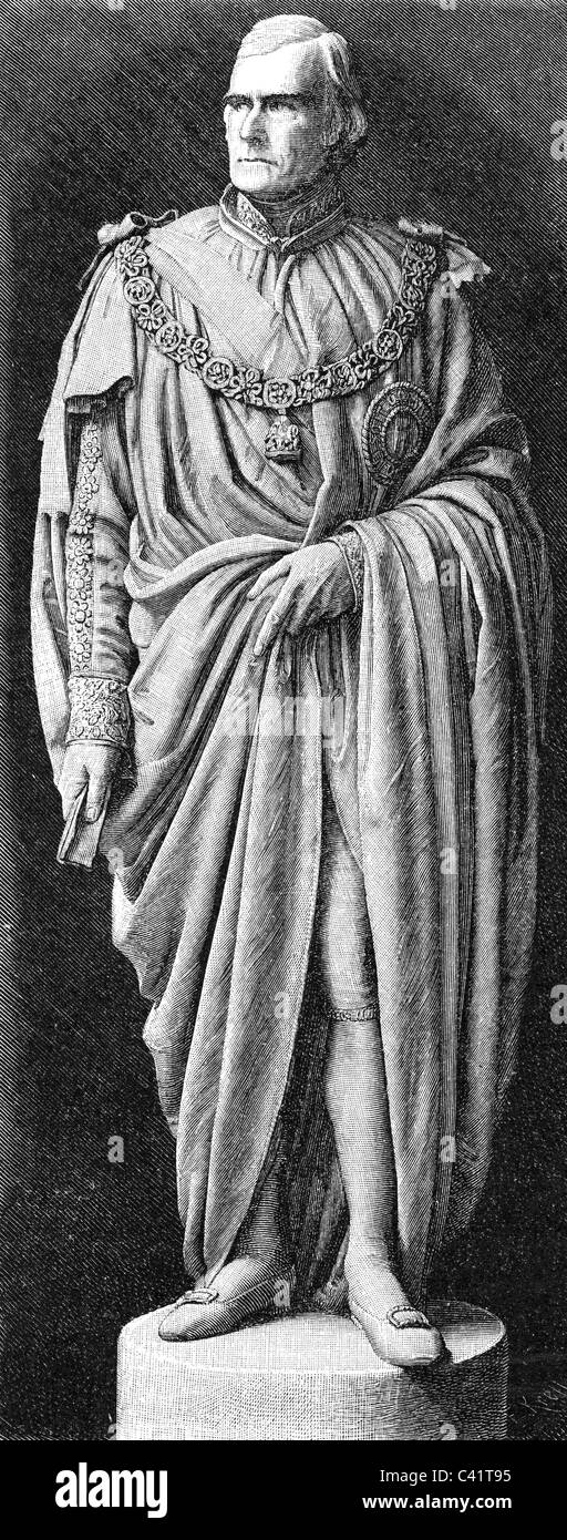 Canning, Stratford, 4.11.1786 - 14.8.1880, diplomate britannique, grand temps, mémorial, statue de Joseph Boehm, Abbaye de Westminster, Londres, gravure en bois, XIXe siècle, Banque D'Images