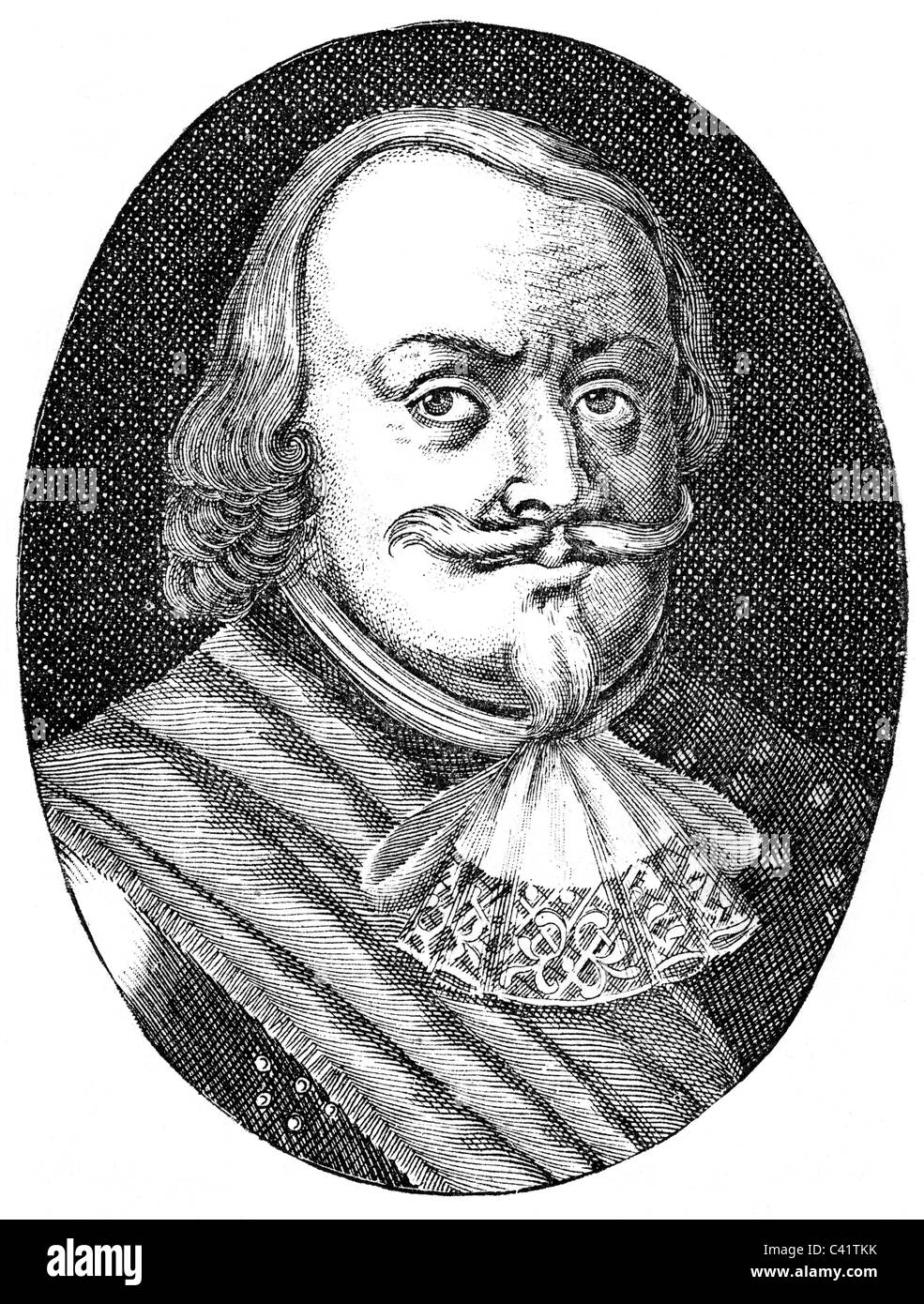 Banér, Johan count, 23.6.1598 - 10.5.1641, général suédois, portrait, gravure sur bois, XIXe siècle, , Banque D'Images
