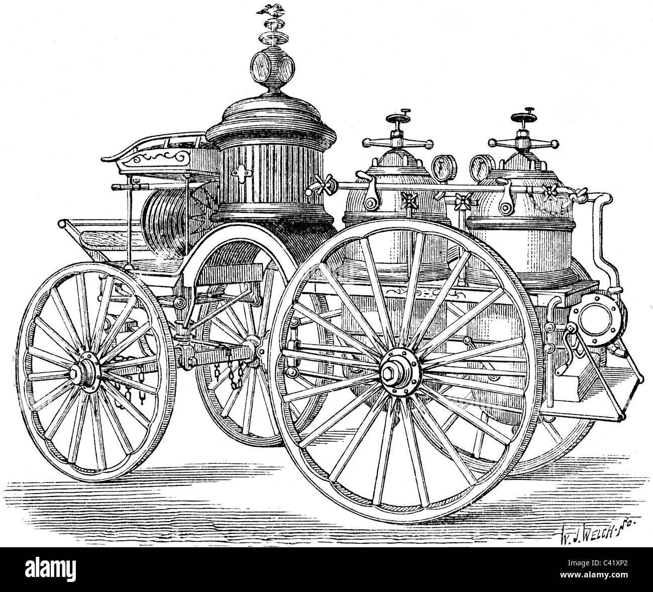 19ème siècle illustration de livre, prises à partir de la 9e édition (1875) de l'Encyclopédie Britannique, de moteur chimique Banque D'Images