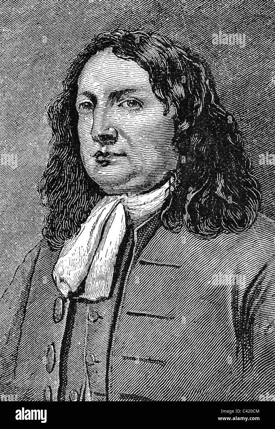 Penn, William, 14.10.1644 - 30.7.1718, politicien anglais, Quaker, fondateur de Pennsylvanie, portrait, gravure de bois, XIXe siècle, Banque D'Images