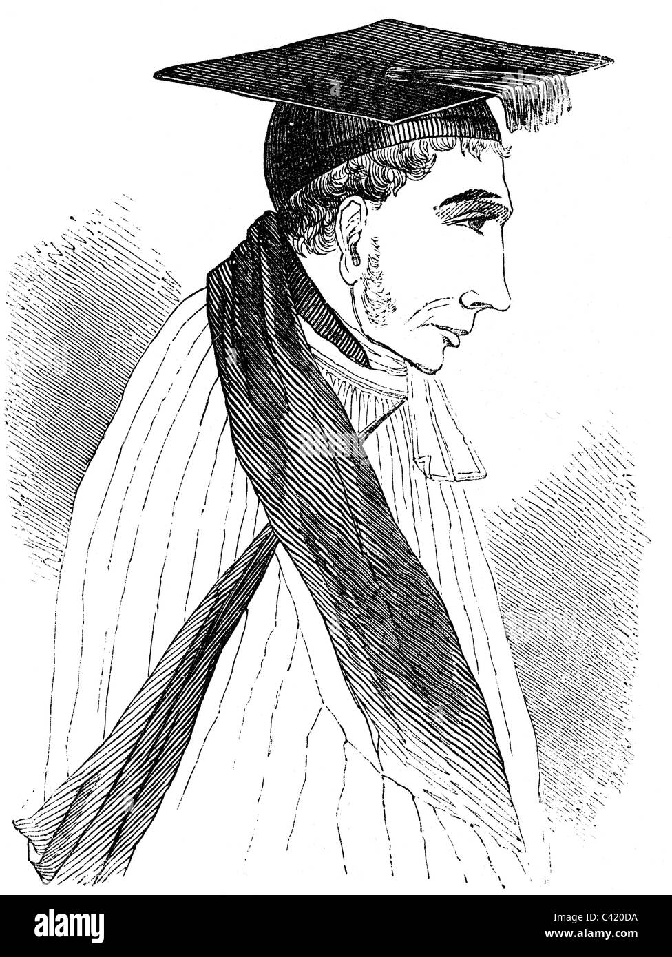 Pusey, Edward Bouverie, 22.8.1800 - 16.9.1882, théologien britannique, portrait, gravure de bois, Illustrierte Chronik, Leipzig, 1844, , Banque D'Images