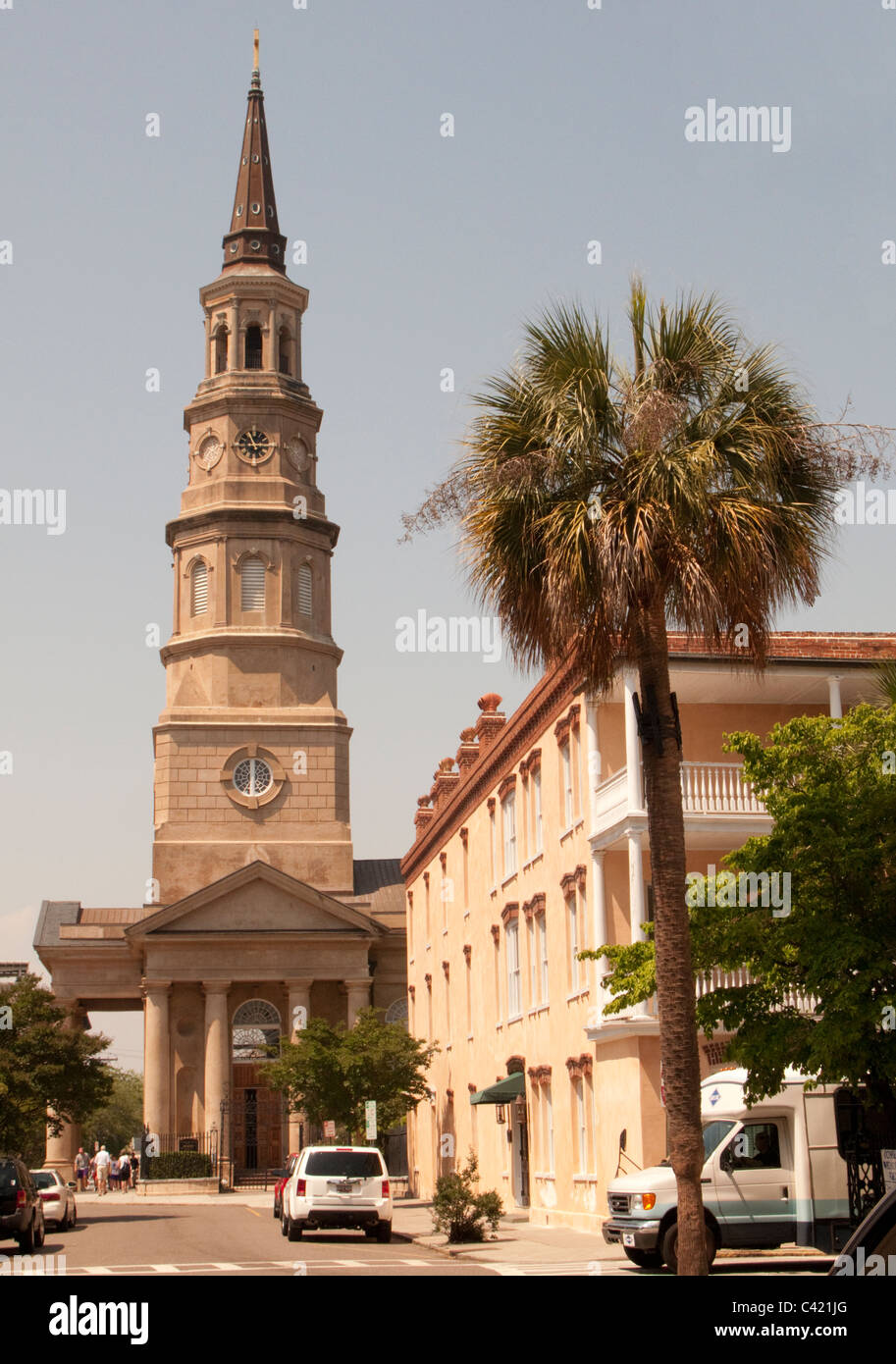 L'Église Saint Phillip centre-ville de Charleston en Caroline du Sud USA Banque D'Images