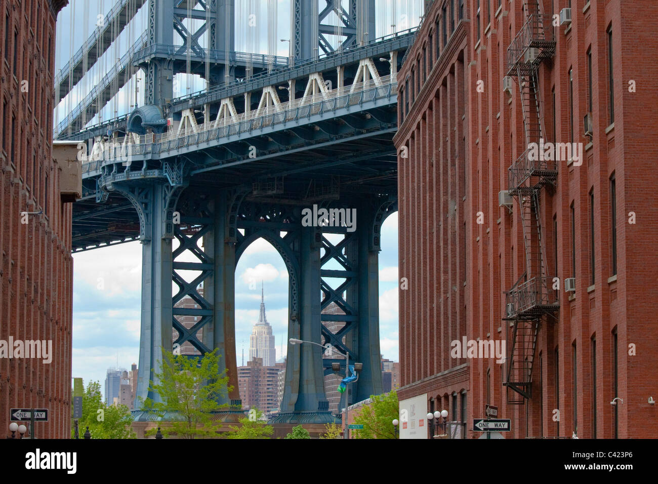Le Pont de Manhattan de Dumbo, Brooklyn, New York City Banque D'Images