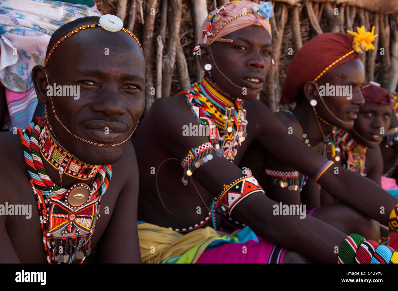 La tribu Samburu, Loisaba Wilderness Conservancy, Laikipia, Kenya. Banque D'Images