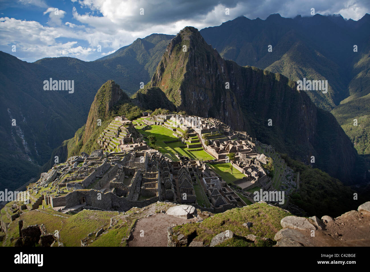 Pérou, Aguas Calientes, Machu Picchu.15e siècle site Inca situé à 2 430 mètres (7 970 ft) au-dessus du niveau de la mer. Banque D'Images