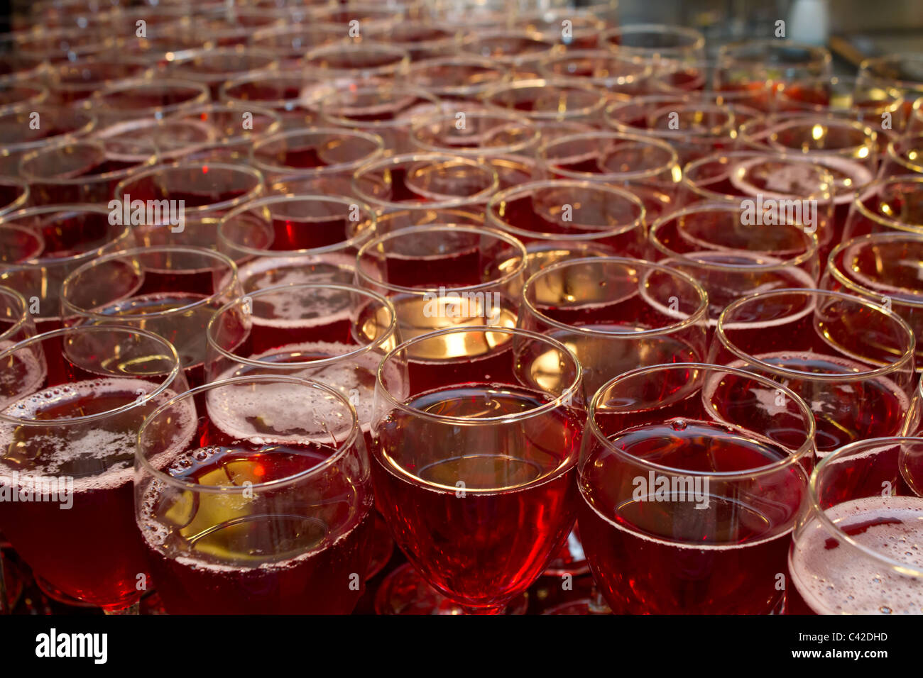 Le jus de canneberge verre verres Banque D'Images