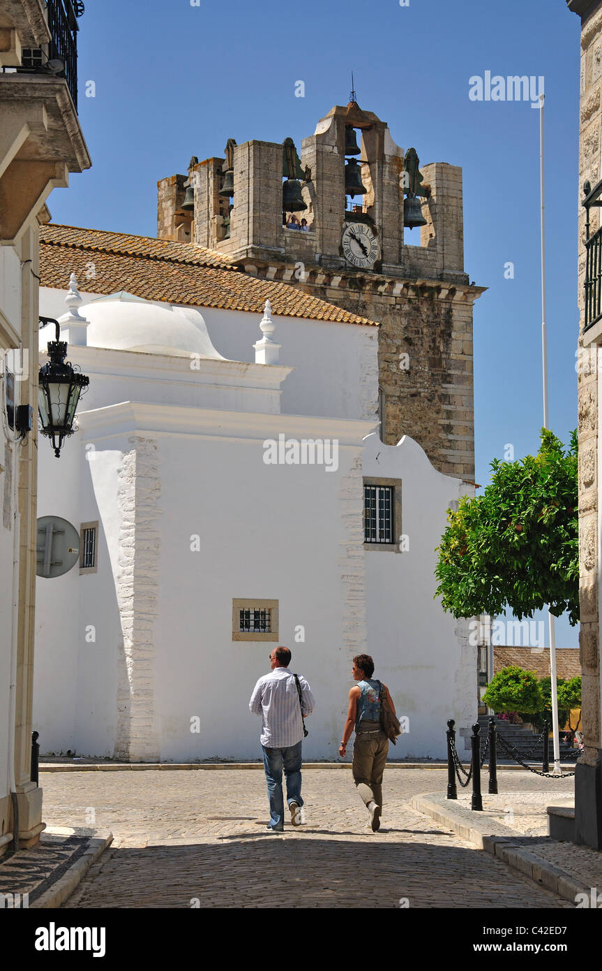 Cathédrale de Faro, Largo da se, Vieille ville, Faro, région de l'Algarve, Portugal Banque D'Images