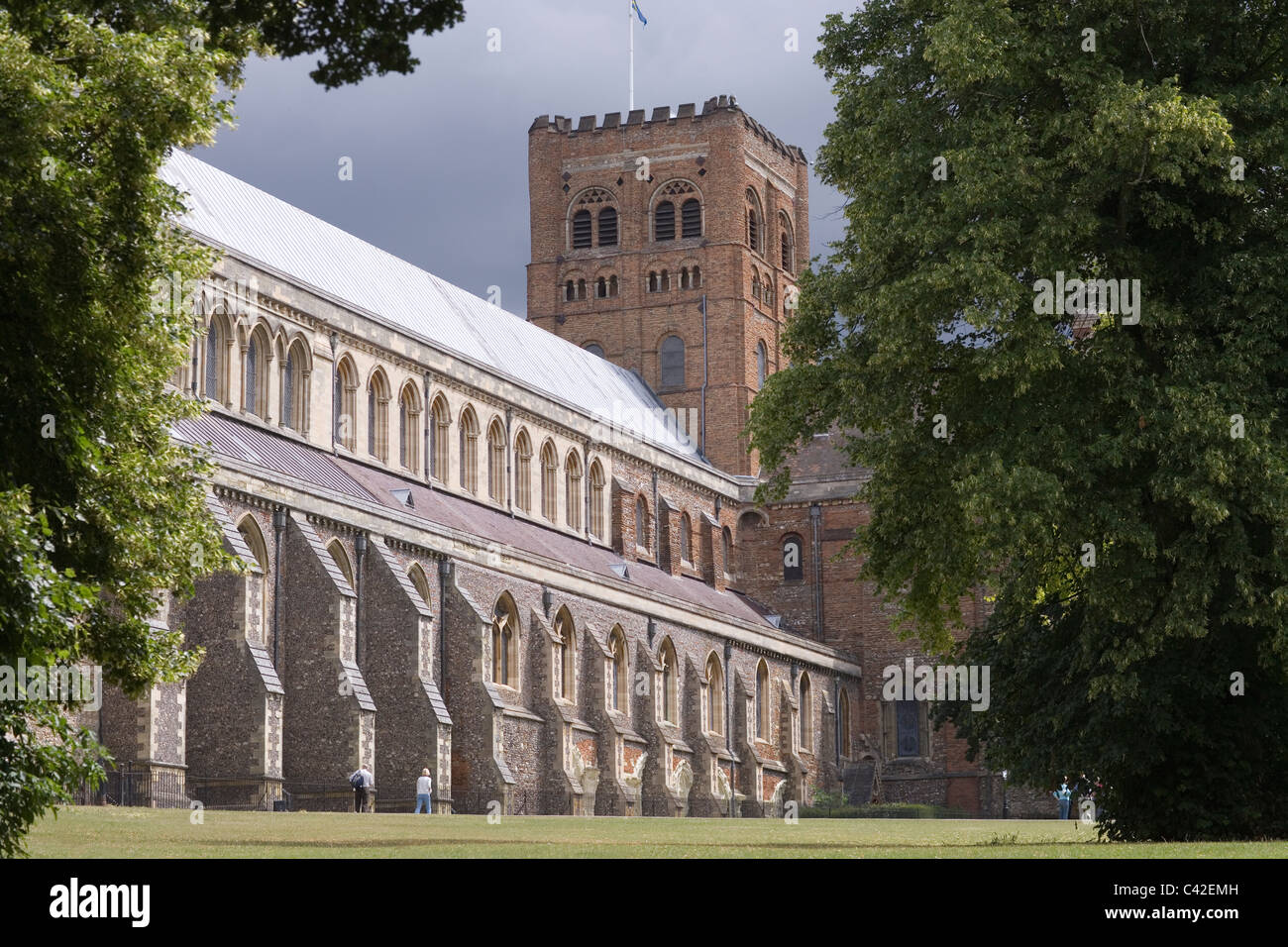 La Cathédrale et l'église abbatiale de Saint Alban. St Albans, Hertfordshire. L'Angleterre. Banque D'Images
