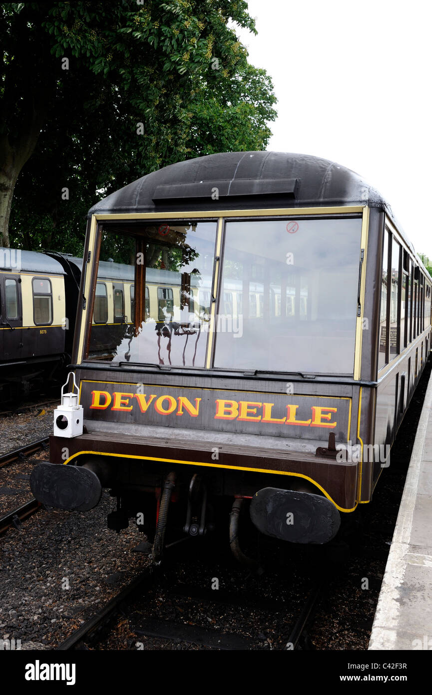 Belle devon dartmouth steam railway coach observation Devon, Angleterre Royaume-Uni Banque D'Images