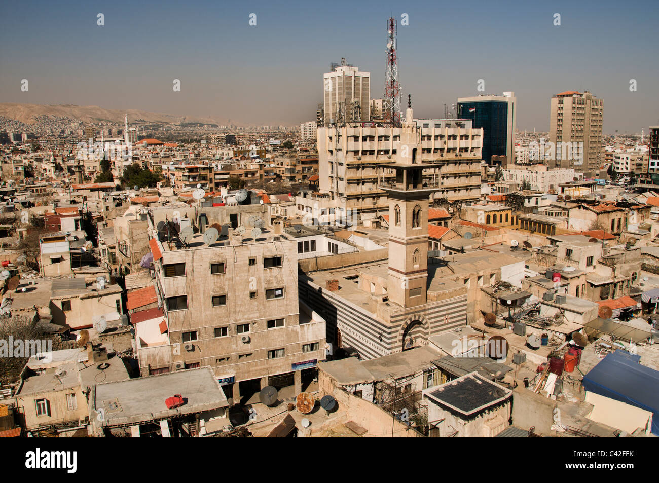 Bâtiment moderne de la ville centre de Damas en Syrie Banque D'Images