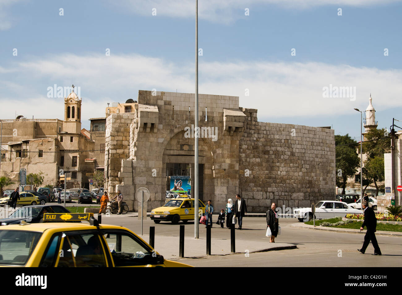 Bab Touma porte romaine de Saint Thomas ou Porte de Damas Syrie Byzantine Vénus Banque D'Images