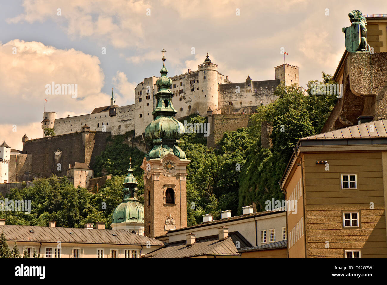 L'Autriche, le château de Hohensalzburg Saltzberg Banque D'Images